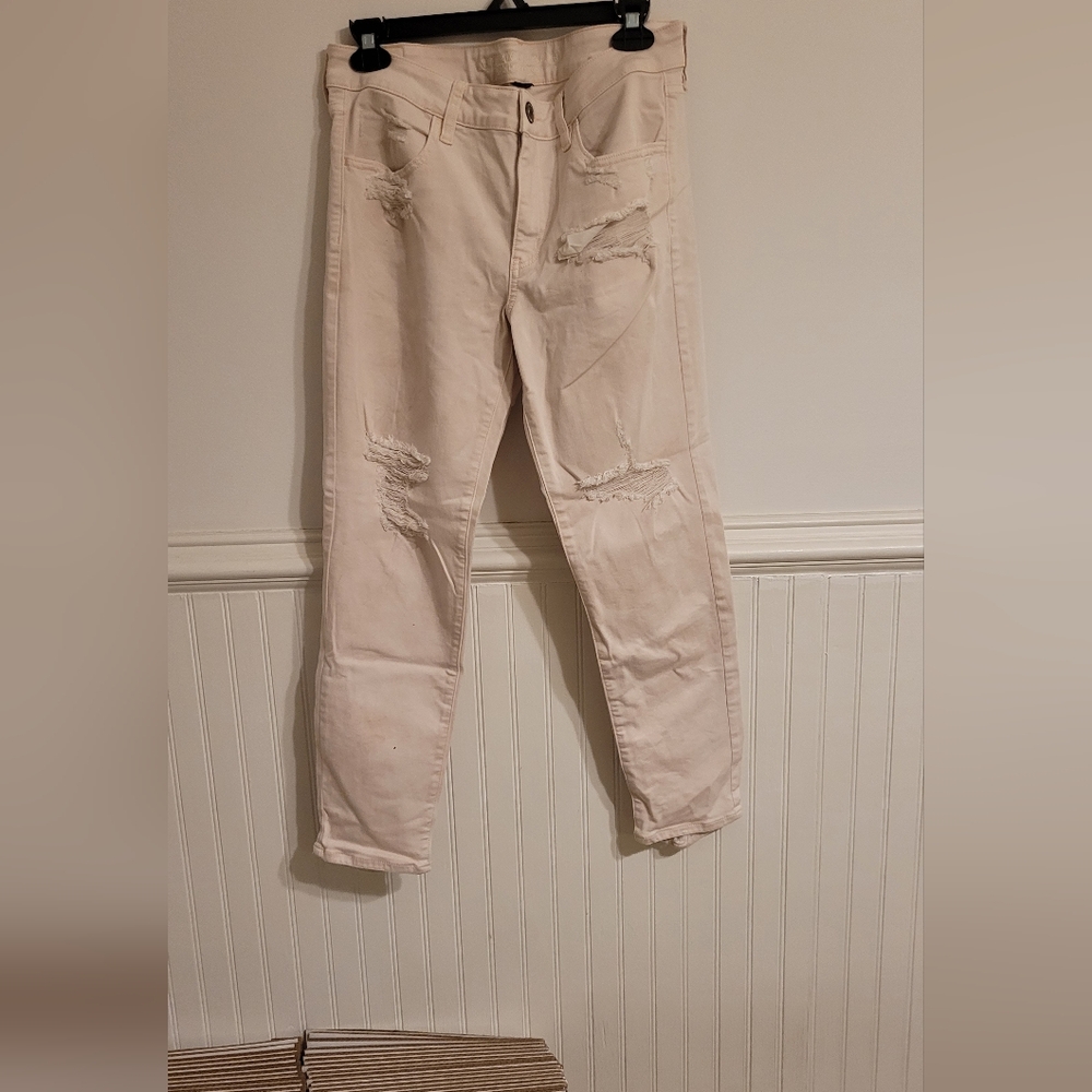 American Eagle Outfitters Womens Super Stretch Jegging Crop Pale Pink Size 12
